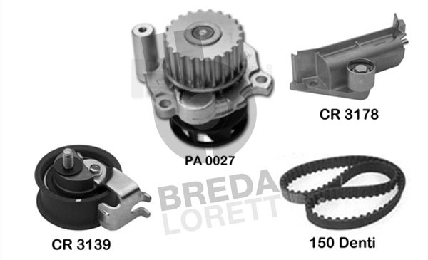 BREDA LORETT Vesipumppu + jakohihnasarja KPA0645A